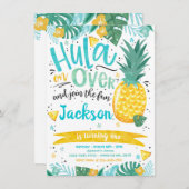 Hawaiian Luau Birthday Party Pineapple Luau Pool Kaart (Voorkant / Achterkant)