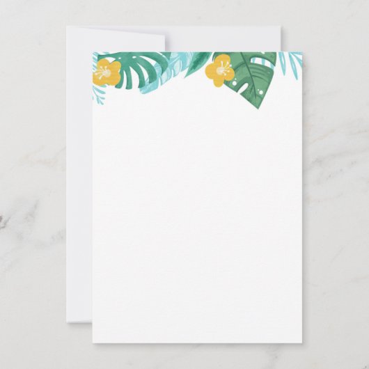 Hawaiian Luau Birthday Party Pineapple Luau Pool Kaart (Achterkant)