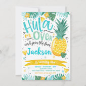 Hawaiian Luau Birthday Party Pineapple Luau Pool Kaart (Voorkant)