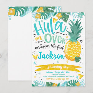 Hawaiian Luau Birthday Party Pineapple Luau Pool Kaart
