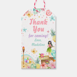 Hawaiian Luau Birthday Tropical Pool Party Pastel Cadeaulabel