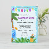 Hawaiian Luau Birthday Uitnodiging (Staand voorkant)