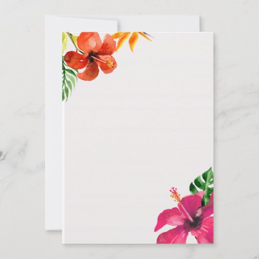 Hawaiian Luau Bruids Douche Uitnodiging (Achterkant)