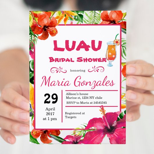 Hawaiian Luau Bruids Douche Uitnodiging