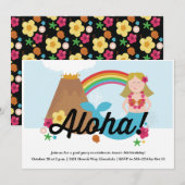 Hawaiian Luau Children's Birthday Party Invitation Kaart (Voorkant / Achterkant)