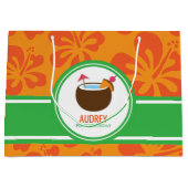 Hawaiian Luau Coconut Birthday Baby shower Groot Cadeauzakje (Voorkant)