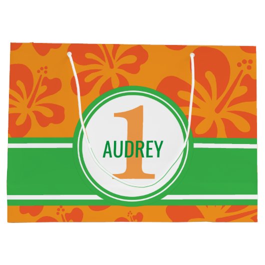 Hawaiian Luau Coconut Birthday Baby shower Groot Cadeauzakje (Achterkant)