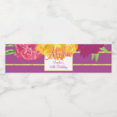 Hawaiian Luau, Floral Waterfles Etiket (Enkel label)