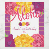 Hawaiian Luau, Floral Wijn Etiket (Enkel label)