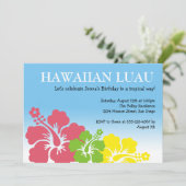 Hawaiian Luau hibiscus bloemen tropisch eiland Kaart (Staand voorkant)