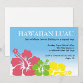 Hawaiian Luau hibiscus bloemen tropisch eiland Kaart (Voorkant / Achterkant)
