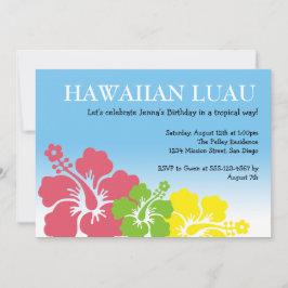 Hawaiian Luau hibiscus bloemen tropisch eiland Kaart