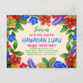 Hawaiian Luau Holiday Party Hibiscus Briefkaart (Voorkant)