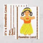 Hawaiian Luau Invitation Briefkaart (Voorkant / Achterkant)