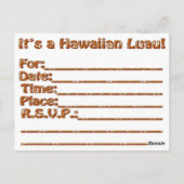 Hawaiian Luau Invitation Briefkaart (Achterkant)