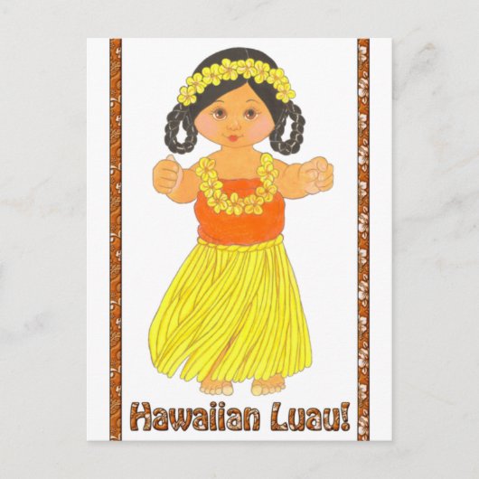 Hawaiian Luau Invitation Briefkaart (Voorkant)