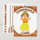 Hawaiian Luau Invitation Briefkaart (Voorkant / Achterkant)