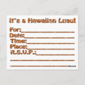 Hawaiian Luau Invitation Briefkaart (Achterkant)
