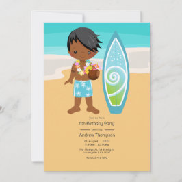 Hawaiian Luau Jongen Verjaardagsfeestje Kaart