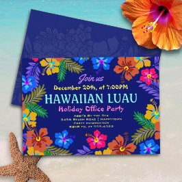 Hawaiian Luau Kantoor Party Hibiscus Invitations Kaart