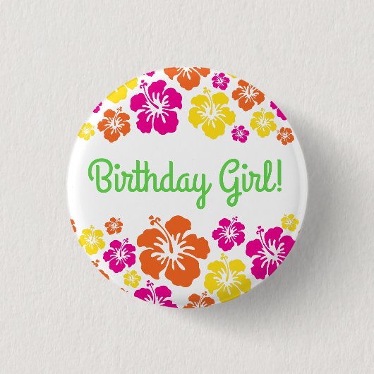 Hawaiian Luau kinderen Birthday Party Ronde Button 3,2 Cm (Voorkant)