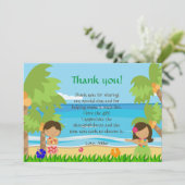 Hawaiian Luau Kinderen van afgelopen dag Dank je w Bedankkaart (Staand voorkant)