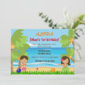 Hawaiian luau Kinderfeestje Kaart (Staand voorkant)