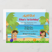 Hawaiian luau Kinderfeestje Kaart (Voorkant / Achterkant)