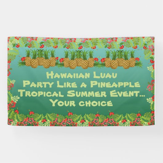 Hawaiian Luau Paradise Theme Spandoek (Horizontaal)