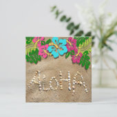 Hawaiian Luau Party Invitation Kaart (Staand voorkant)
