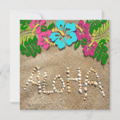 Hawaiian Luau Party Invitation Kaart (Voorkant)