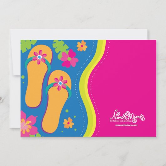 Hawaiian Luau Party Invitation Kaart (Achterkant)