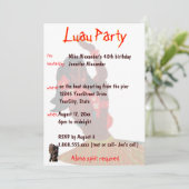 Hawaiian Luau Party Invite Kaart (Staand voorkant)