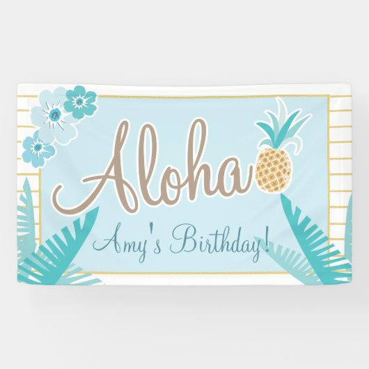 Hawaiian Luau Party Spandoek (Horizontaal)