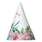 Hawaiian Luau Party Tropisch Floral roze Birthday Feesthoedjes (Rechts)