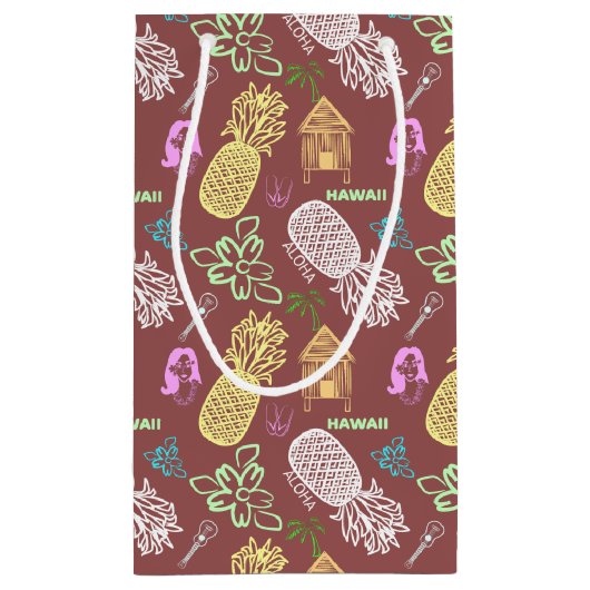 Hawaiian Luau Patterned Klein Cadeauzakje (Achterkant)