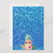 Hawaiian Luau Pineapple Pool Party Girl Birthday Kaart (Achterkant)