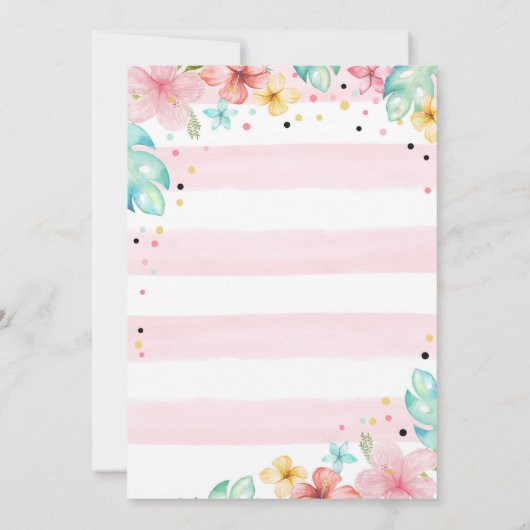 Hawaiian Luau Pineapple Tropical Girl Birthday Kaart (Achterkant)