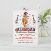 Hawaiian Luau Retro Hula Meisjesfeest Kaart (Staand voorkant)