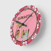 Hawaiian Luau Surf Board Tiki Personalized Clock Ronde Klok (Hoek)