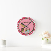 Hawaiian Luau Surf Board Tiki Personalized Clock Ronde Klok (Huis)