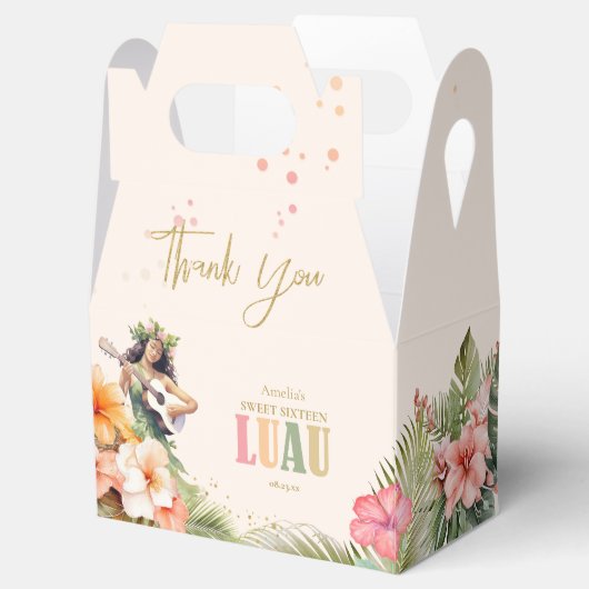 Hawaiian Luau Sweet 16 Dank u ID1092 Bedankdoosjes (Geopend)