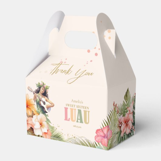 Hawaiian Luau Sweet 16 Dank u ID1092 Bedankdoosjes (Voorkant Zijde)