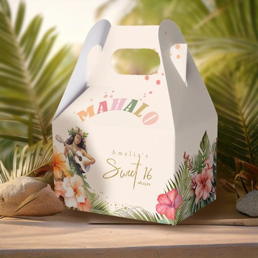 Hawaiian Luau Sweet 16 Mahalo ID1092 Bedankdoosjes