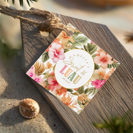 Hawaiian Luau Sweet Sixteen Floral Pattern ID1092 Bedankjes Labels