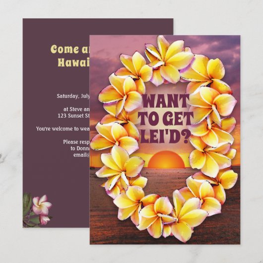 Hawaiian Luau (tekst aanpasbaar) (Voorkant / Achterkant)