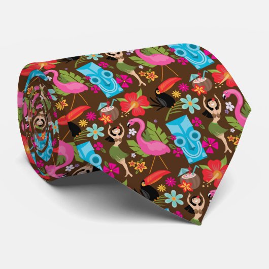 Hawaiian Luau Tiki Stropdas (Opgerold)