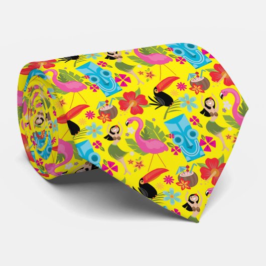 Hawaiian Luau Tiki Stropdas (Opgerold)