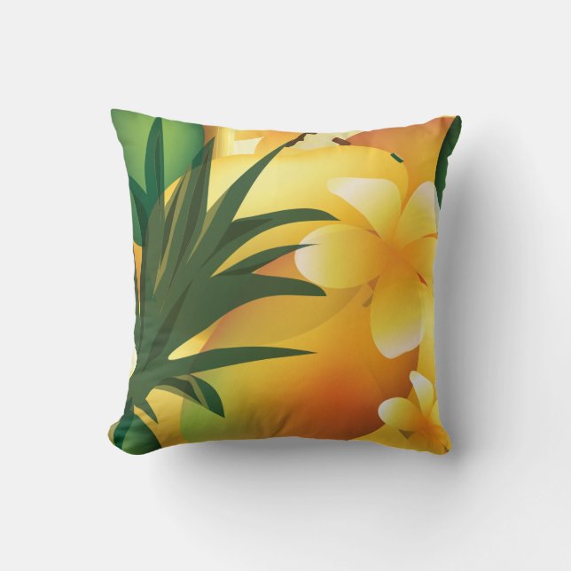 Hawaiian Luau Tropical Food Pillow Kussen (Voorkant)