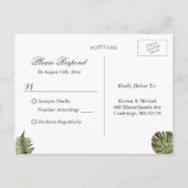 Hawaiian Luau Tropical Leaves Ananas RSVP Uitnodiging Briefkaart (Achterkant)